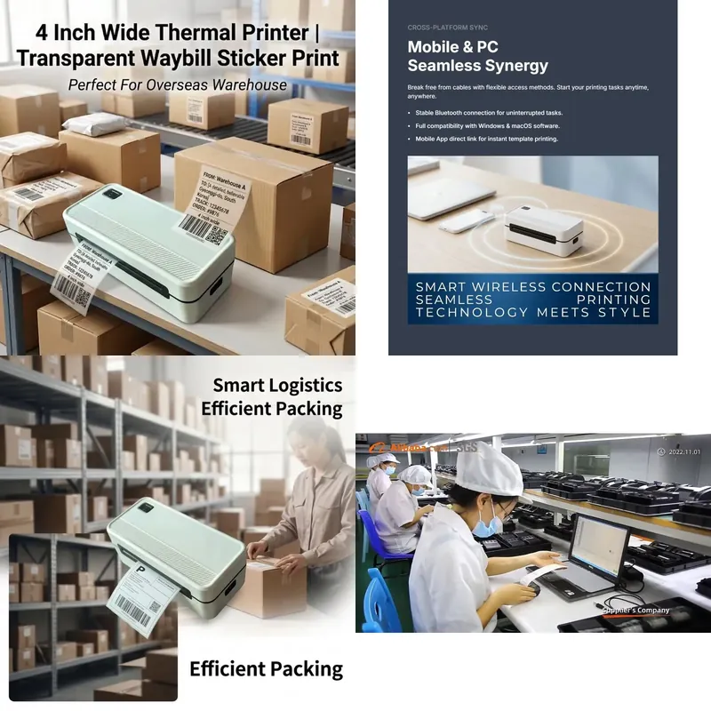 Barcode Printer Direct Thermal 110Mm - 4 Inch USB Wireless Port Direct