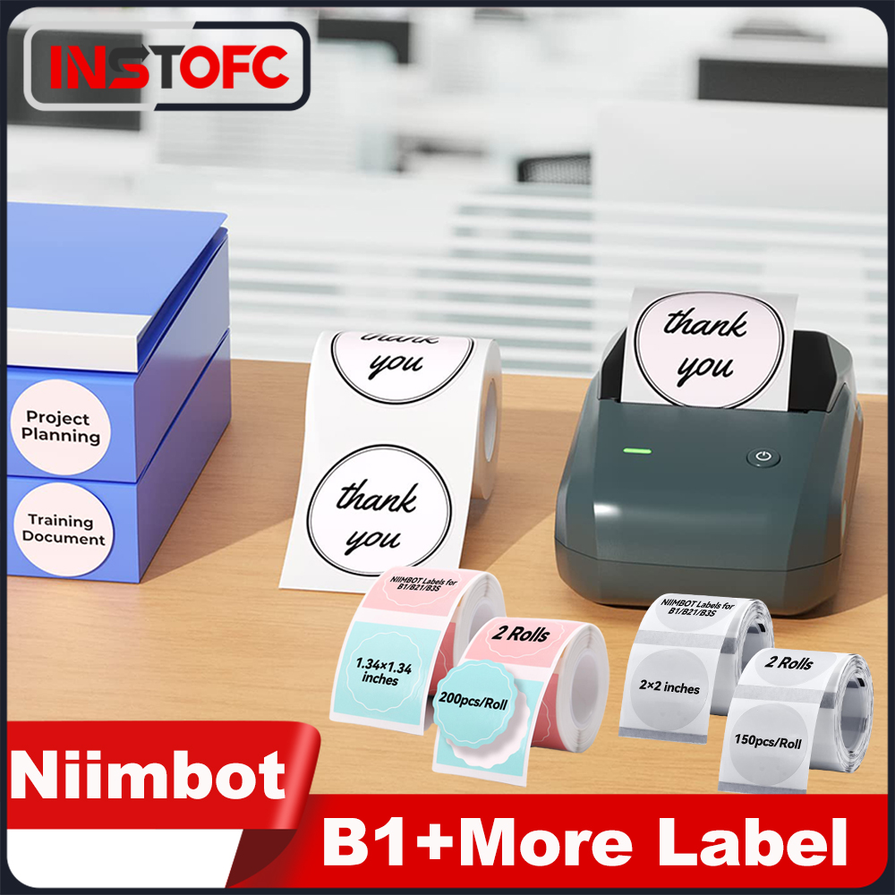 Round Sticker Thermal Labels Colored - Niimbot B1 Wireless Label Maker Swap