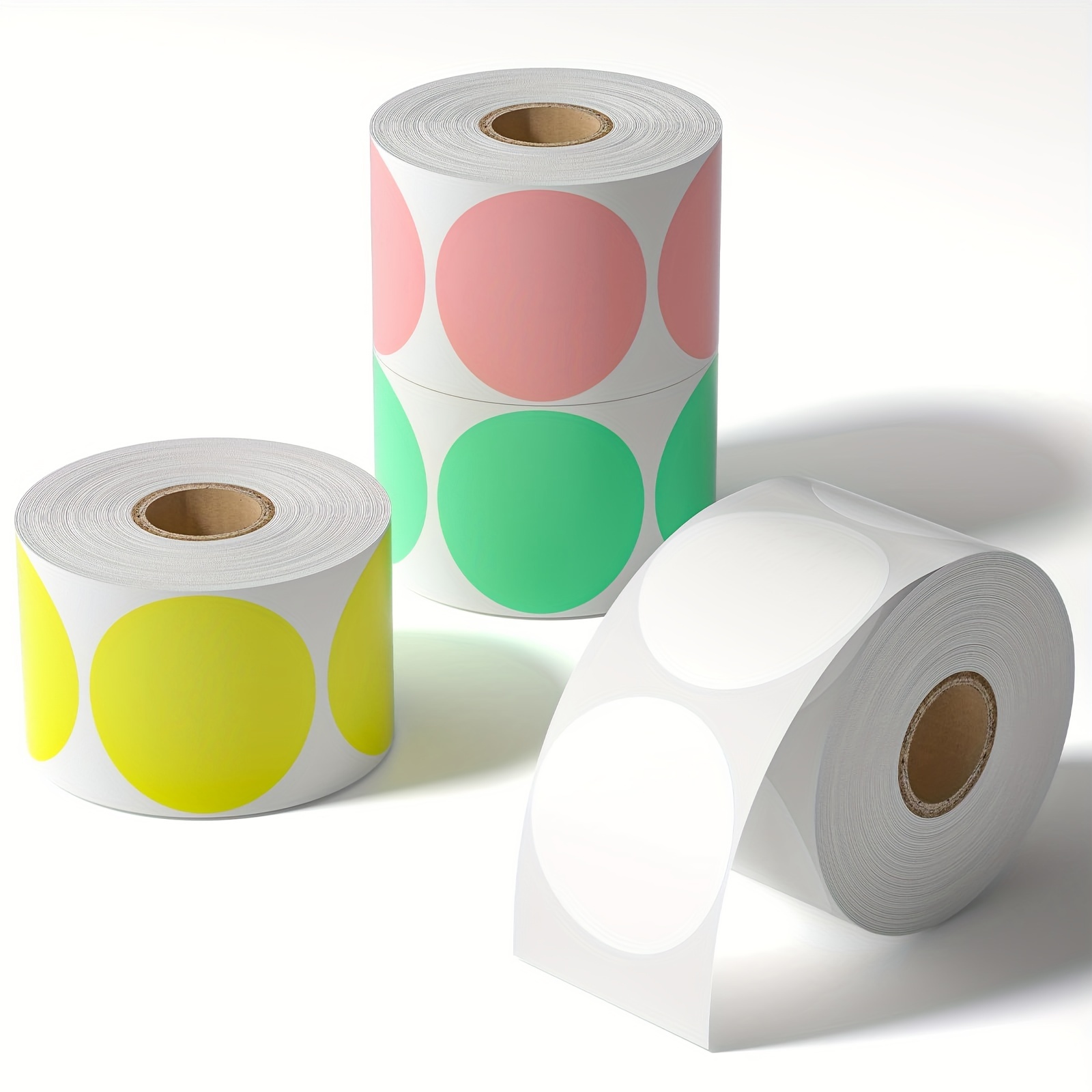 Round Sticker Thermal Labels Colored - 2 Inch Color Coding Thermal Label