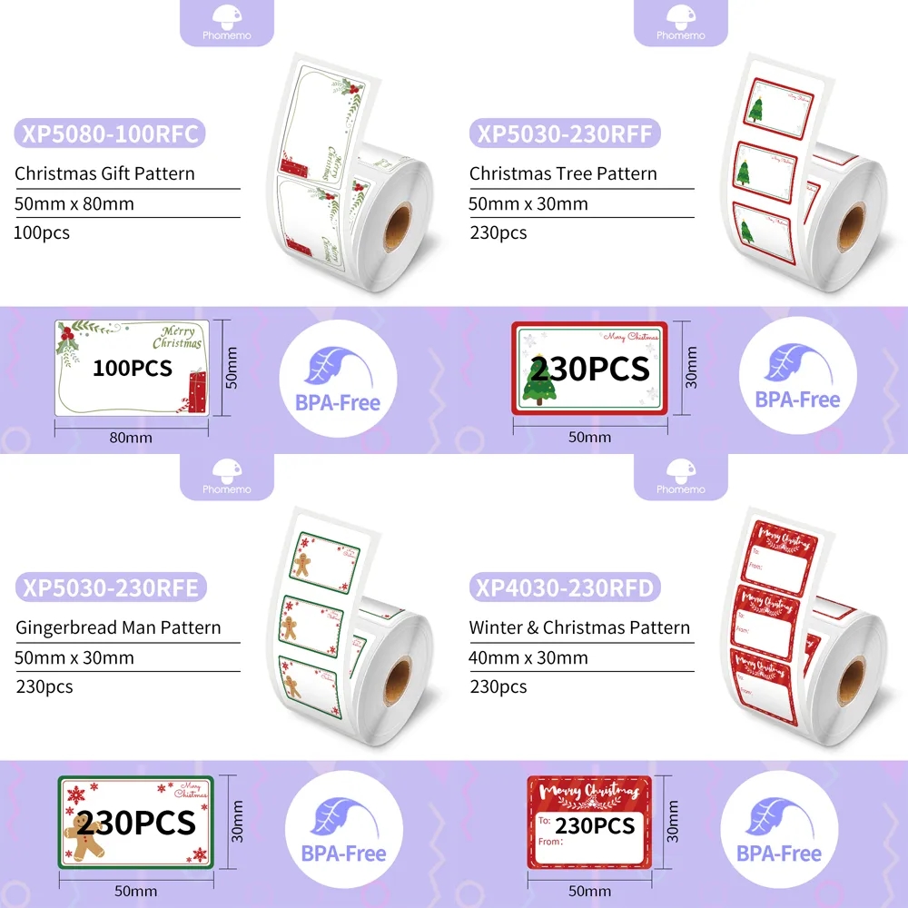 Phomemo Sticker Paper for M110 - đánh giá và giá Round Sticker Thermal Labels Colored
