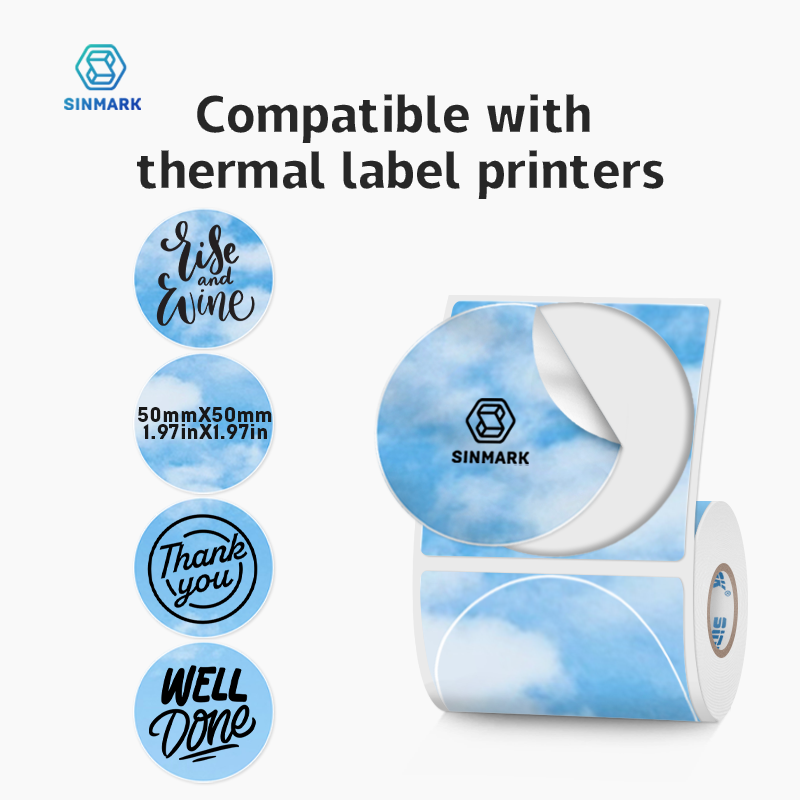 50mm Round Colorful Thermal La - đánh giá và giá Round Sticker Thermal Labels Colored