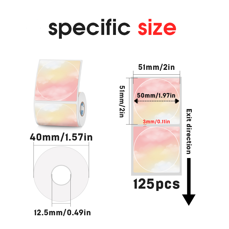 2 Rolls Color Thermal Label Pa - đánh giá và giá Round Sticker Thermal Labels Colored