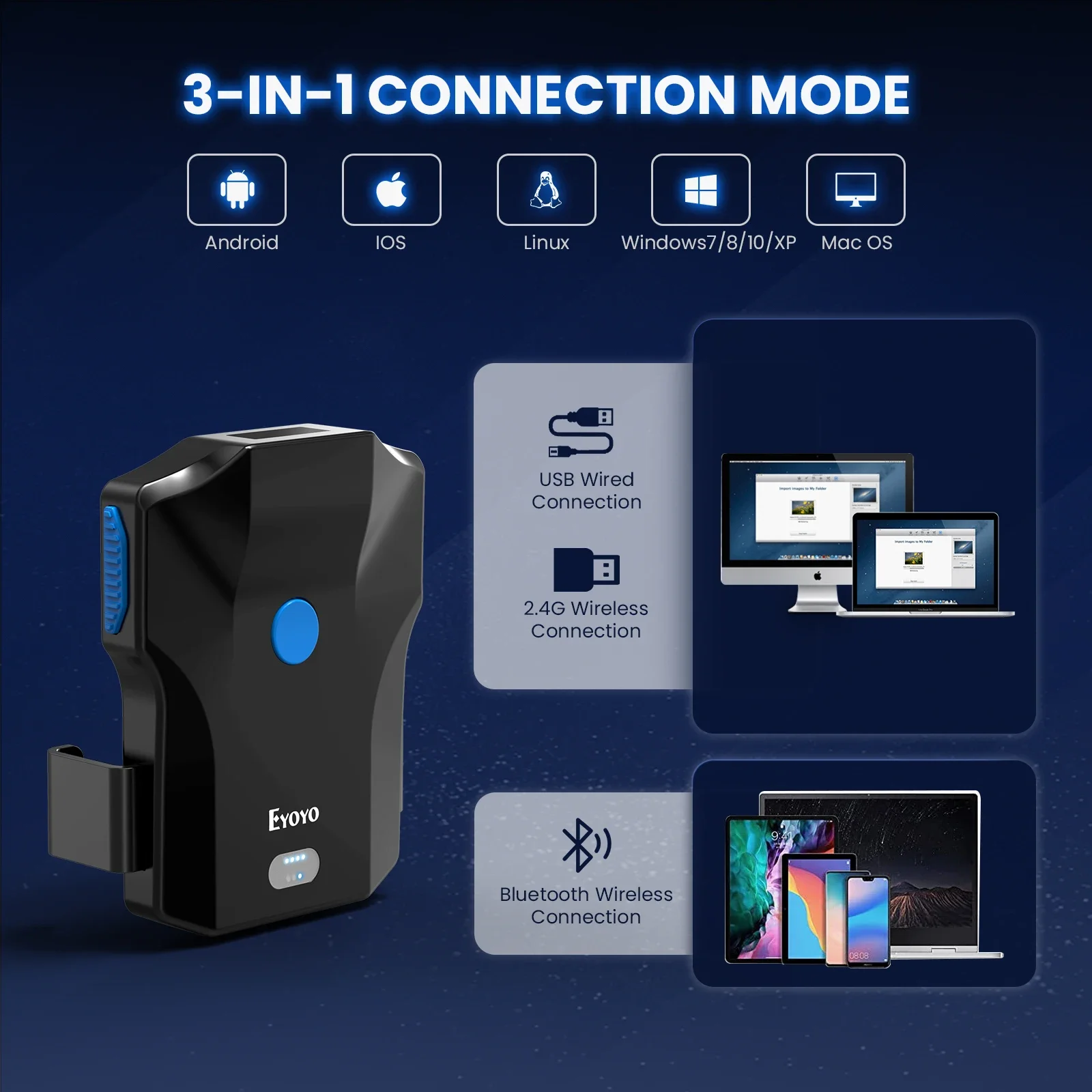 Eyoyo Portable Bluetooth Barco - đánh giá và giá Wireless Barcode Scanner 2D Qr Laser