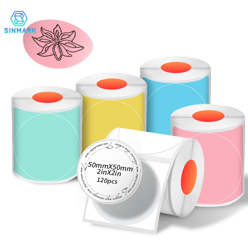 SINMARK 50mm Round Color Therm - đánh giá và giá Round Sticker Thermal Labels Colored