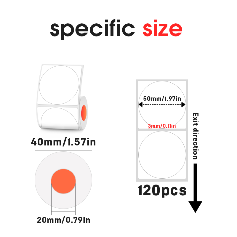 SINMARK 50mm Round Color Therm - đánh giá và giá Round Sticker Thermal Labels Colored