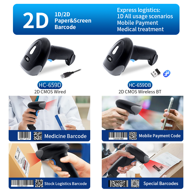 Handheld Wired 1D 2D Qr Bar Co - đánh giá và giá Wireless Barcode Scanner 2D Qr Laser