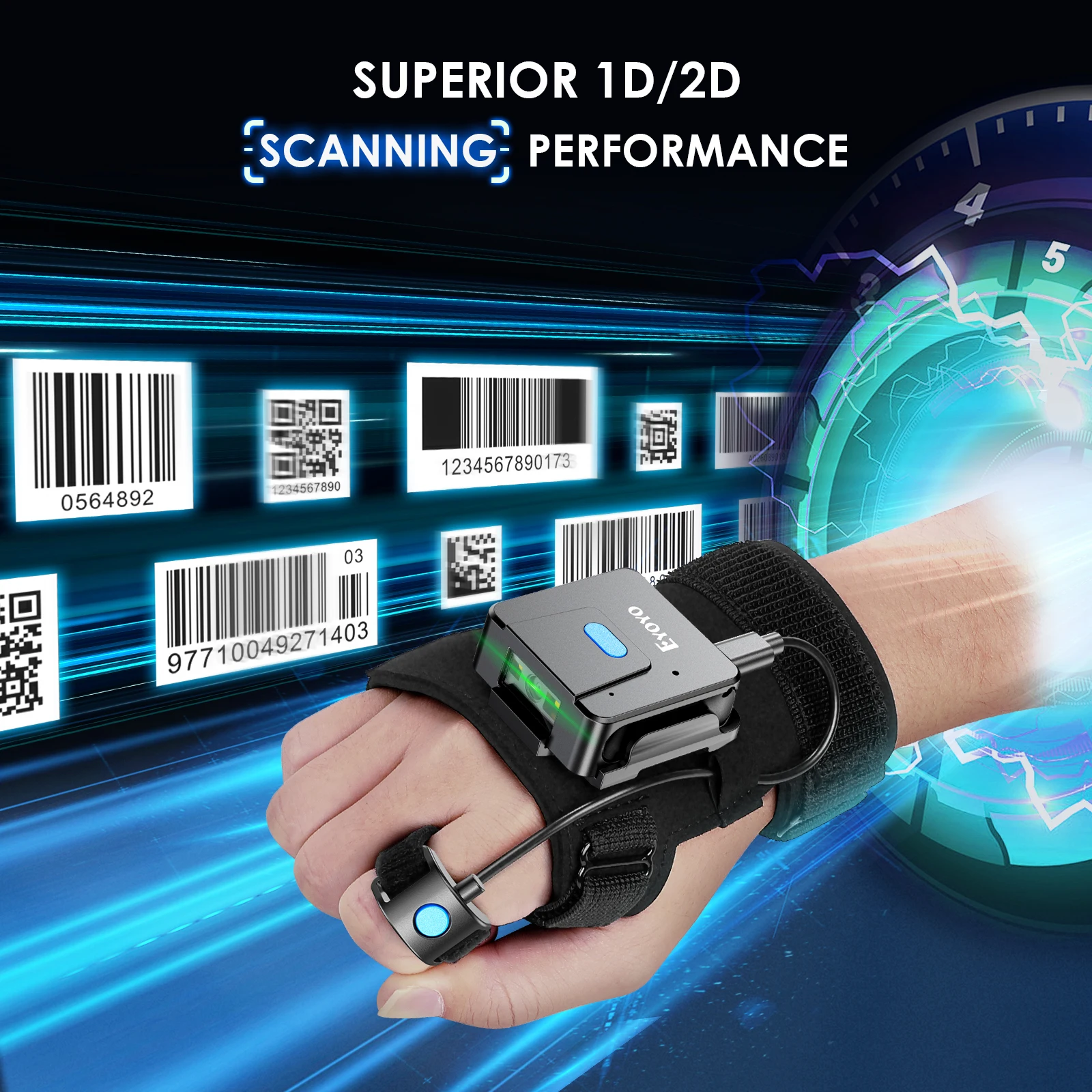 Eyoyo Wearable 2D Bluetooth Ba - đánh giá và giá Wireless Barcode Scanner 2D Qr Laser