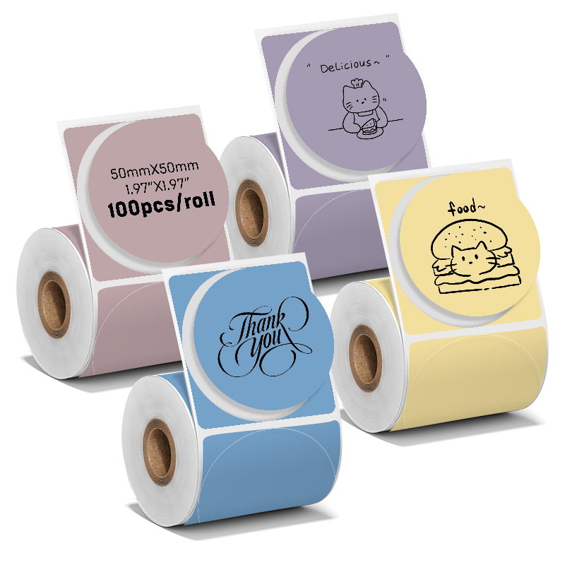 4 Rolls 2 Inch Round Colorful  - đánh giá và giá Round Sticker Thermal Labels Colored