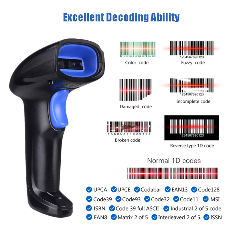 RS1100 Wireless Wired Barcode  - đánh giá và giá Wireless Barcode Scanner 2D Qr Laser