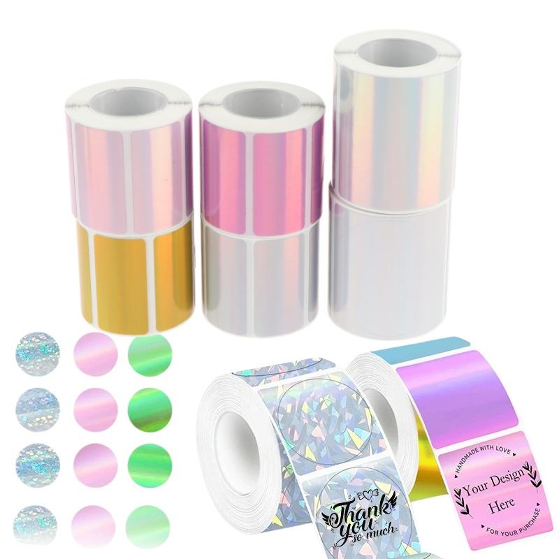 1 Roll Laser-color Silver/Matt - đánh giá và giá Round Sticker Thermal Labels Colored