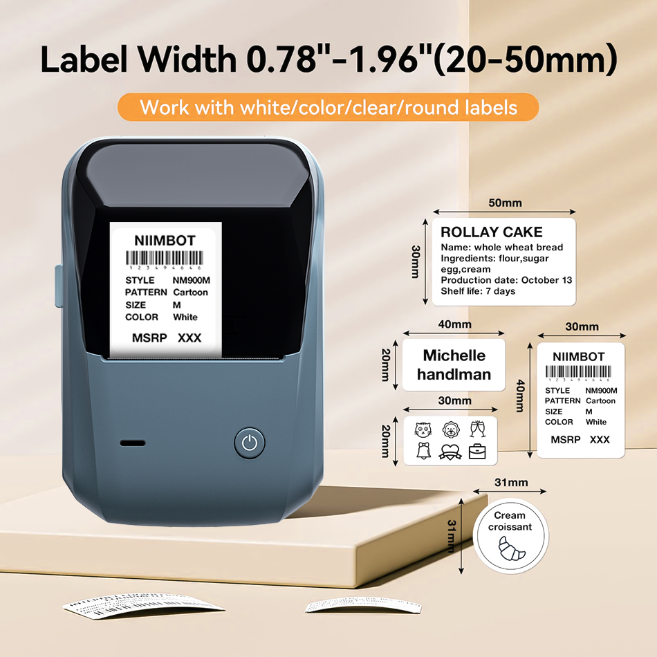 Niimbot B1 Wireless Label Make - đánh giá và giá Round Sticker Thermal Labels Colored