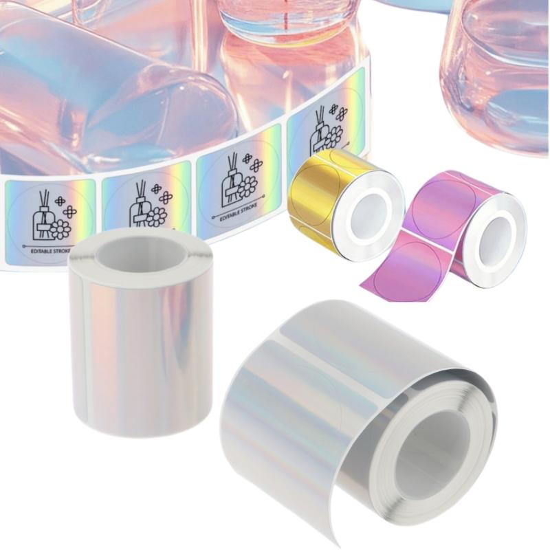 1 Roll Laser-color Silver/Matt - đánh giá và giá Round Sticker Thermal Labels Colored