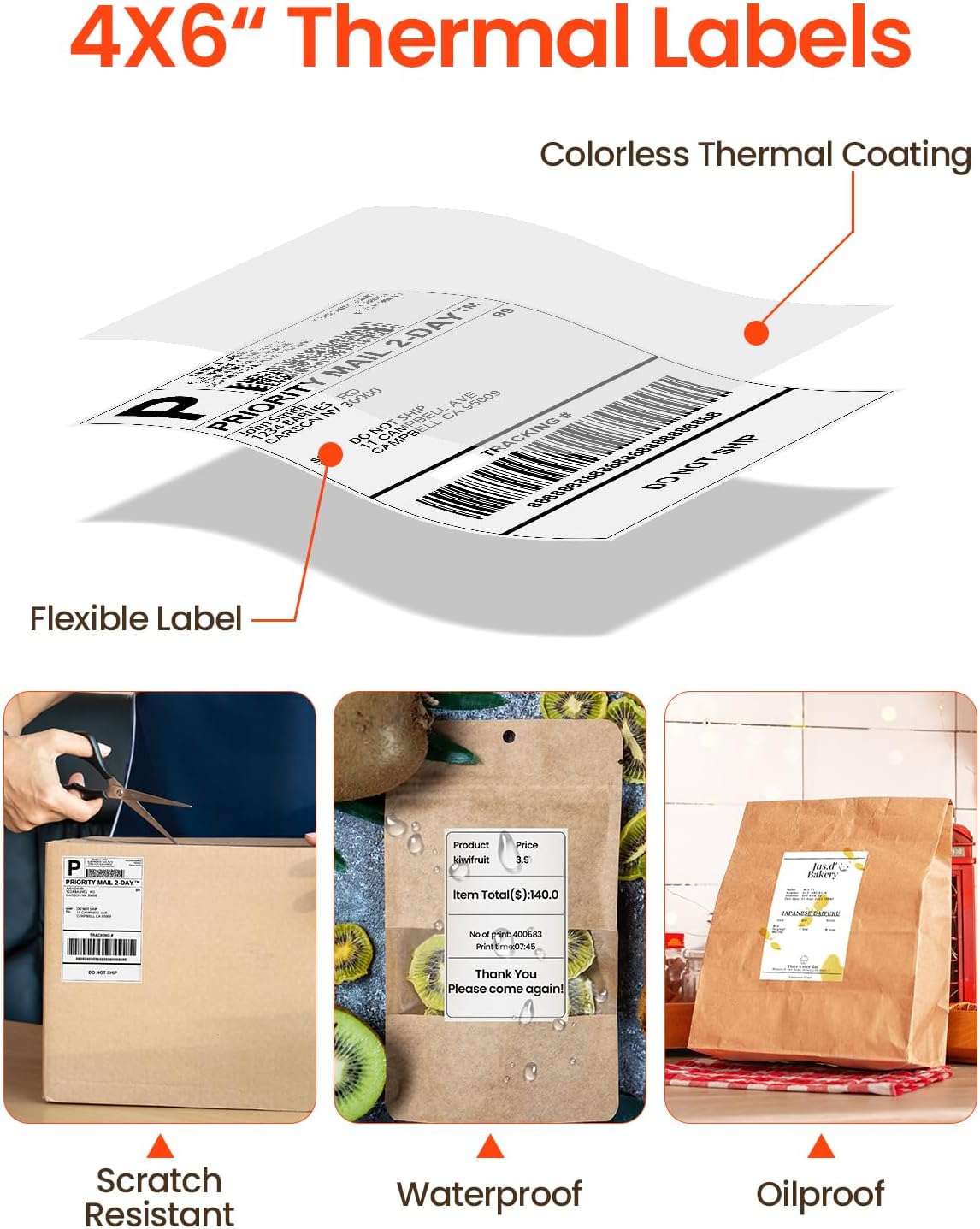 White 4x6 Thermal Shipping Sti - đánh giá và giá Thermal Label Printer 4X6 Shipping