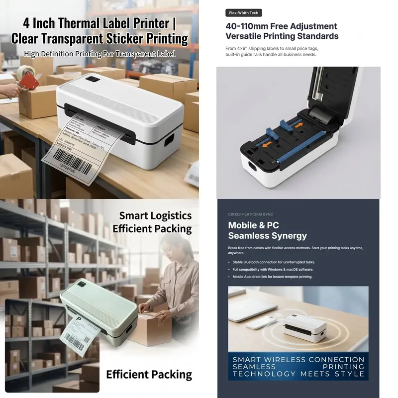 4 Inch USB Wireless Port Direc - đánh giá và giá Barcode Printer Direct Thermal 110Mm
