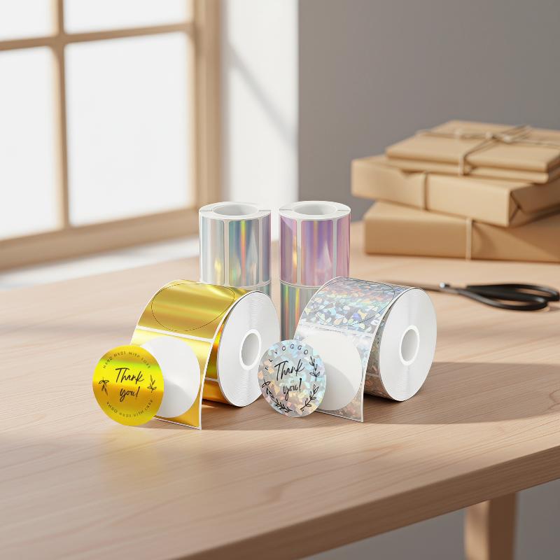 1 Roll Laser‑Color & Matte Sil - đánh giá và giá Round Sticker Thermal Labels Colored