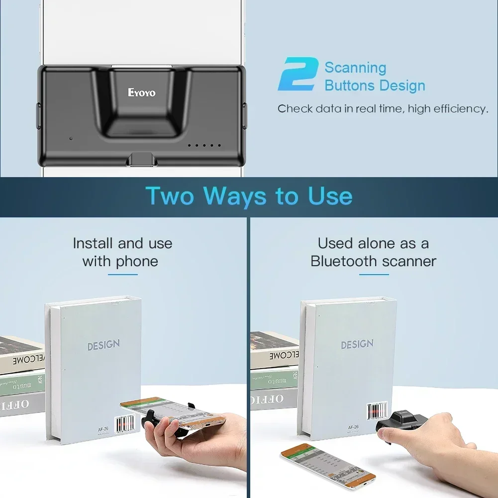 Eyoyo EY-022 2D Bluetooth Barc - đánh giá và giá Wireless Barcode Scanner 2D Qr Laser
