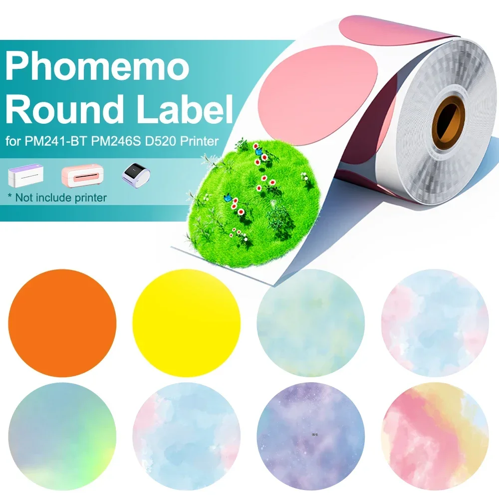 Phomemo PM241 Shipping Printer - đánh giá và giá Round Sticker Thermal Labels Colored